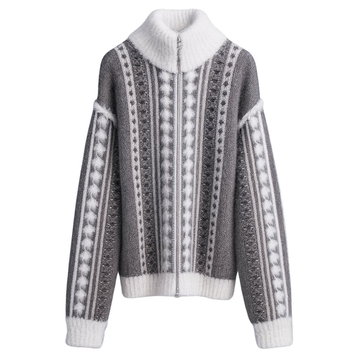 CHANEL 6K$ New ARCTIC ICE Iconic Fluffy Cardigan 42 FR