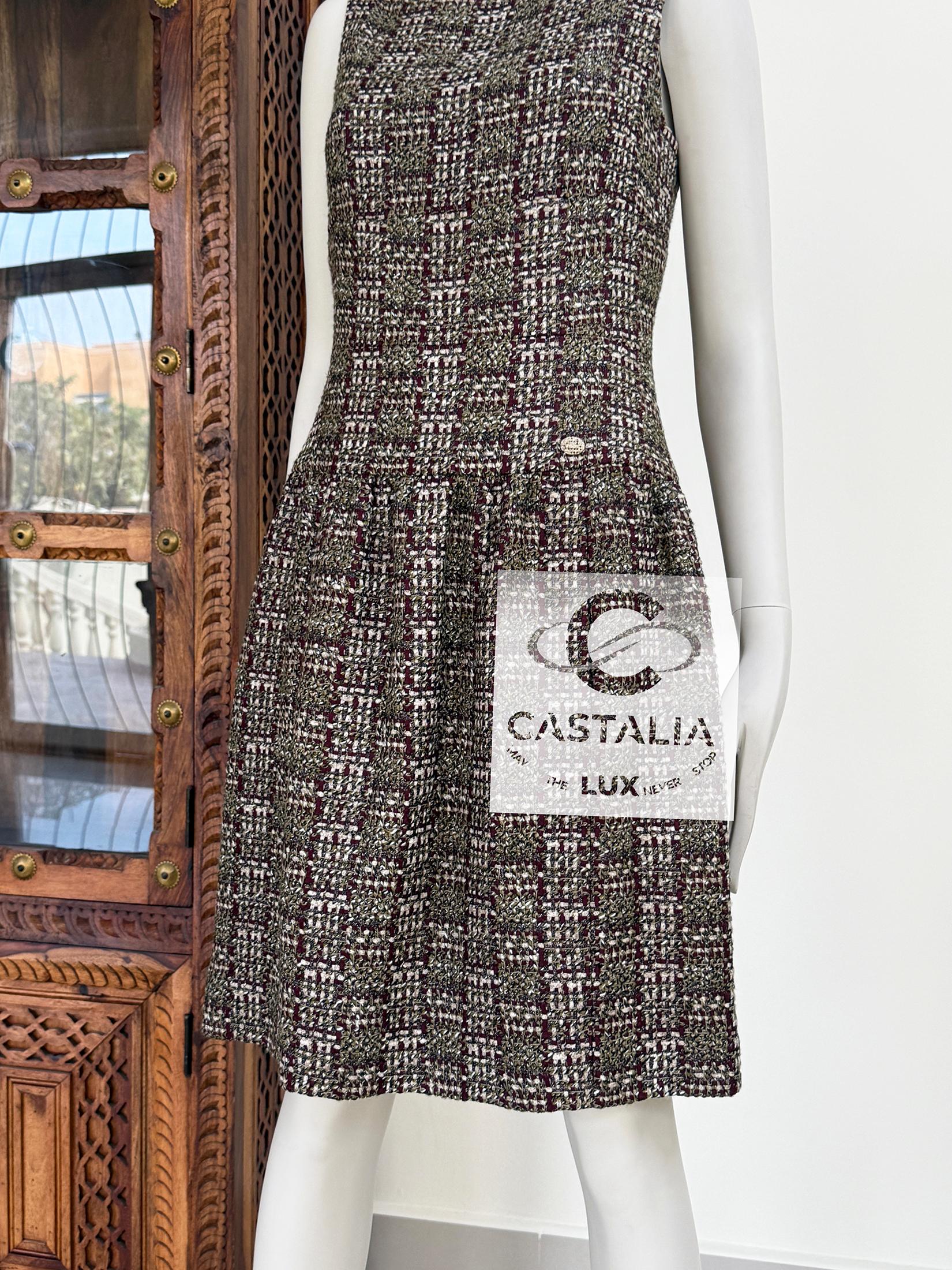 Chanel 6K$ New Paris / Edinburgh Lesage Tweed Dress 36 FR For Sale 5