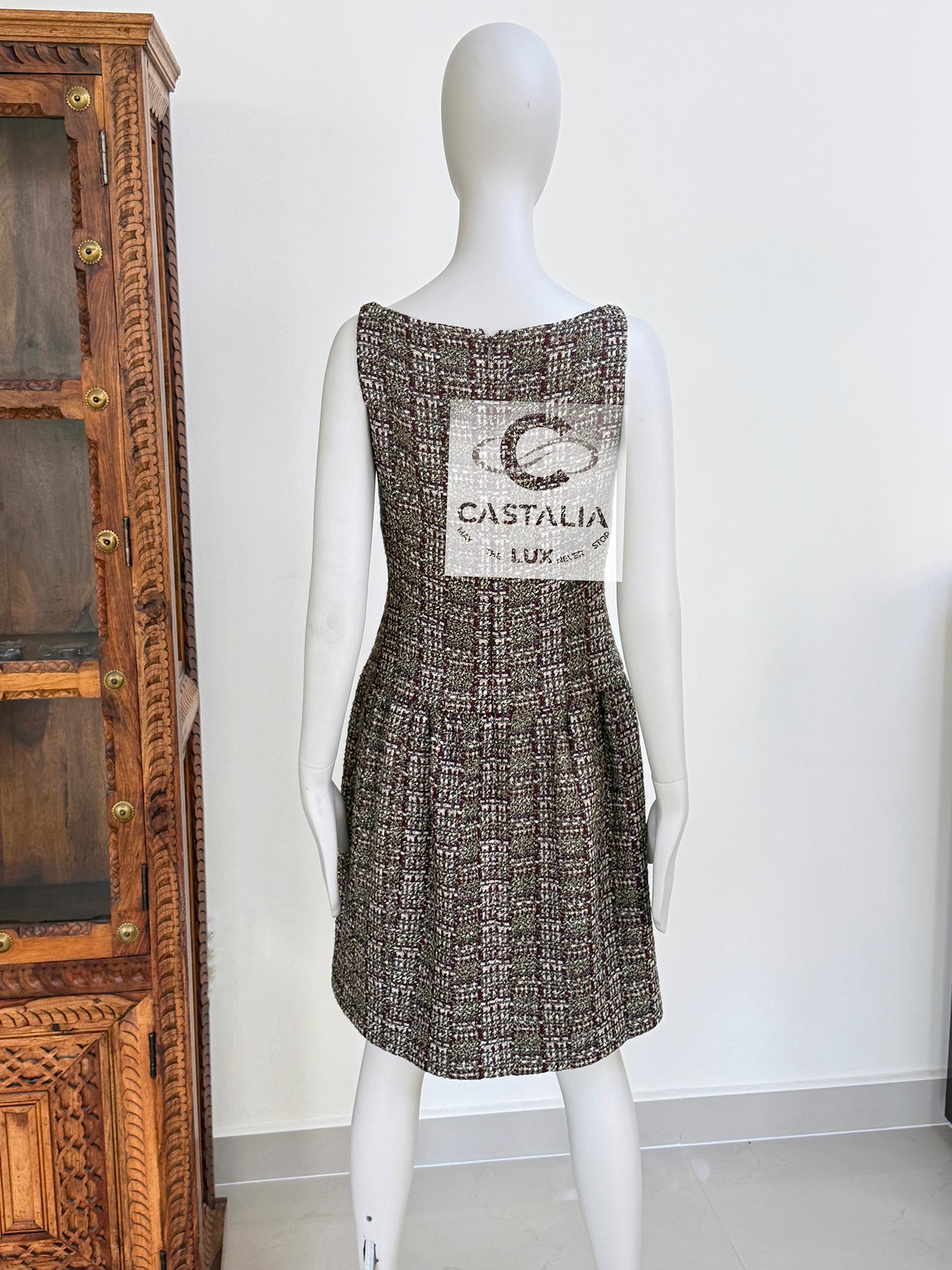 Chanel 6K$ New Paris / Edinburgh Lesage Tweed Dress 36 FR For Sale 9