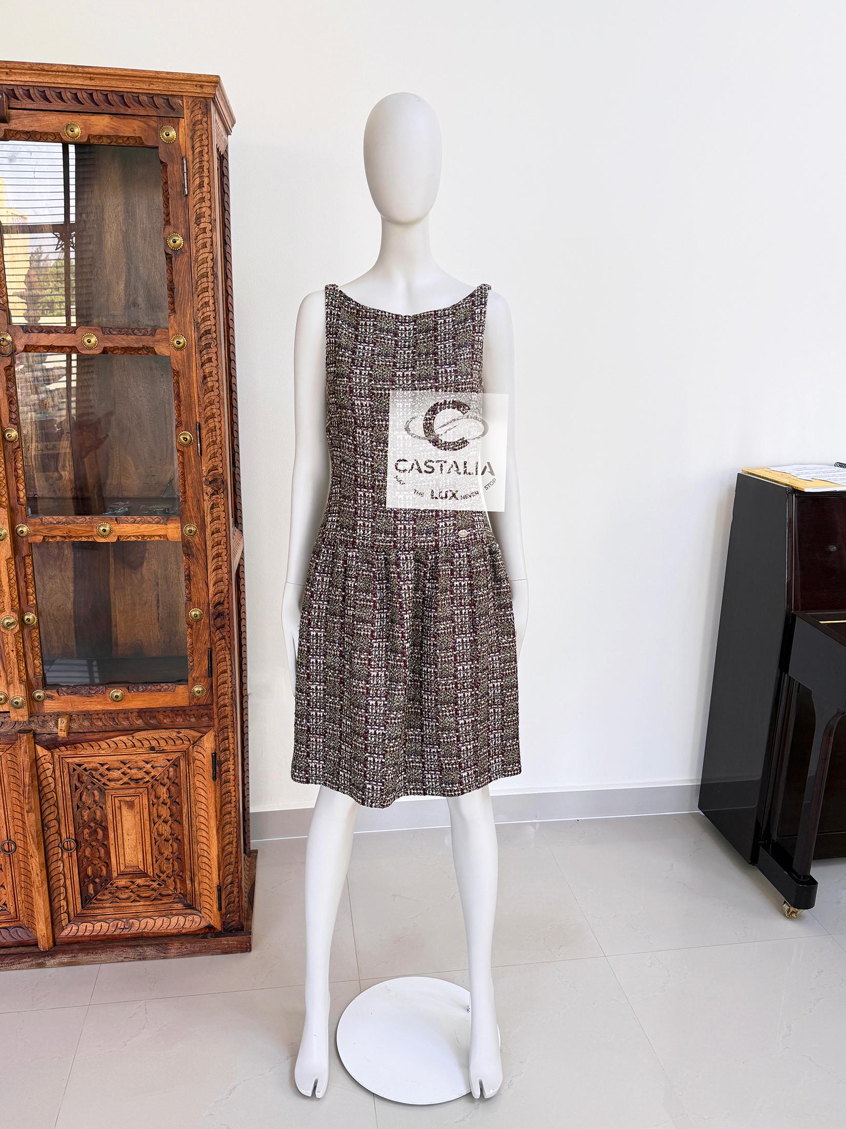 Chanel 6K$ New Paris / Edinburgh Lesage Tweed Dress 36 FR For Sale 3