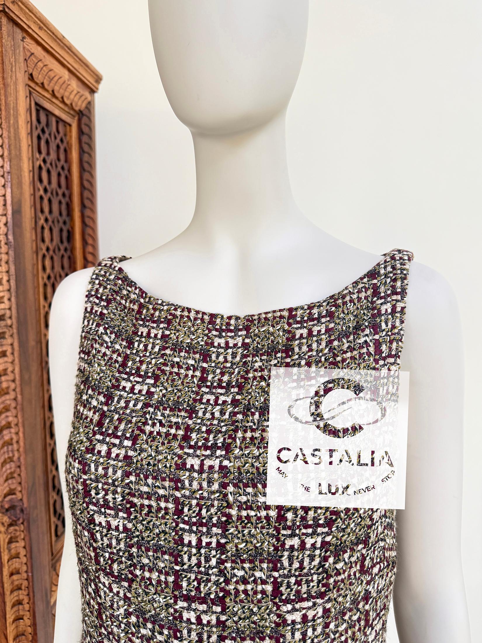 Chanel 6K$ New Paris / Edinburgh Lesage Tweed Dress 36 FR For Sale 4