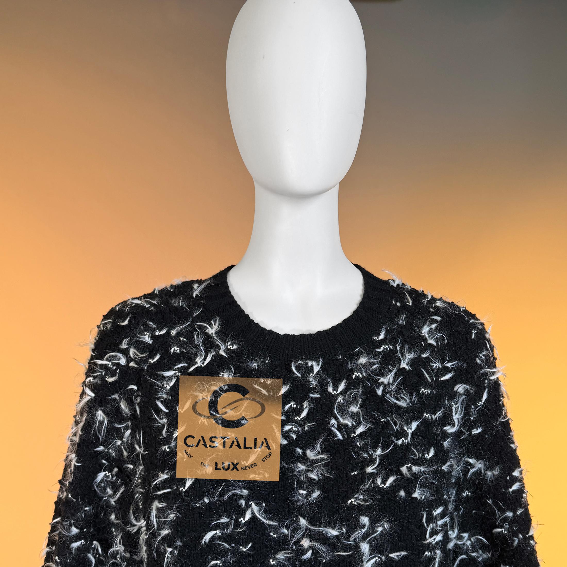 CHANEL 6K$ New Paris / Salzburg CC Buttons Fluffy Dress 40 FR en vente 4