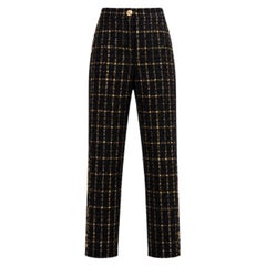 CHANEL 6K$ Paris / EGYPT New CC Logo Graffiti Black Tweed Trousers 36 FR