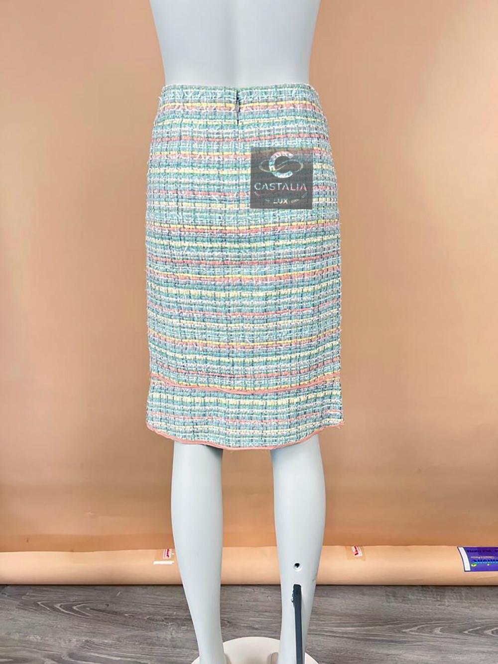 Women's or Men's Chanel 6K$ Ribbon Tweed Skirt in Pastels