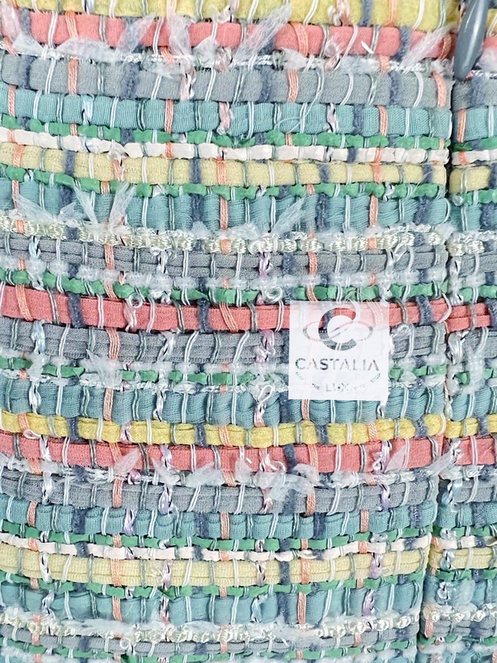 Chanel 6K$ Ribbon Tweed Skirt in Pastels 2