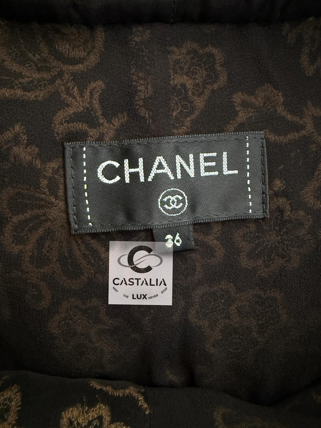 Chanel 6K$ Roman Nocturne Pantalon brodé 36 FR en vente 7