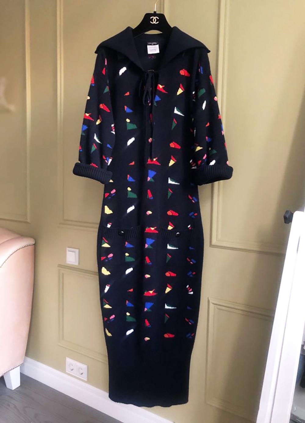Chanel 6K$ Pasarela Futurista Maxi Vestido Cachemira 36 FR en Excelente estado para la venta en Dubai, AE