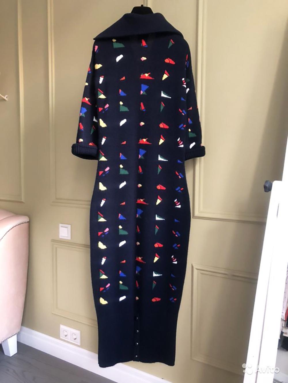 Chanel 6K$ Pasarela Futurista Maxi Vestido Cachemira 36 FR en venta 2