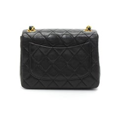 Chanel 7" Black Quilted Mini Flap Shoulder Bag