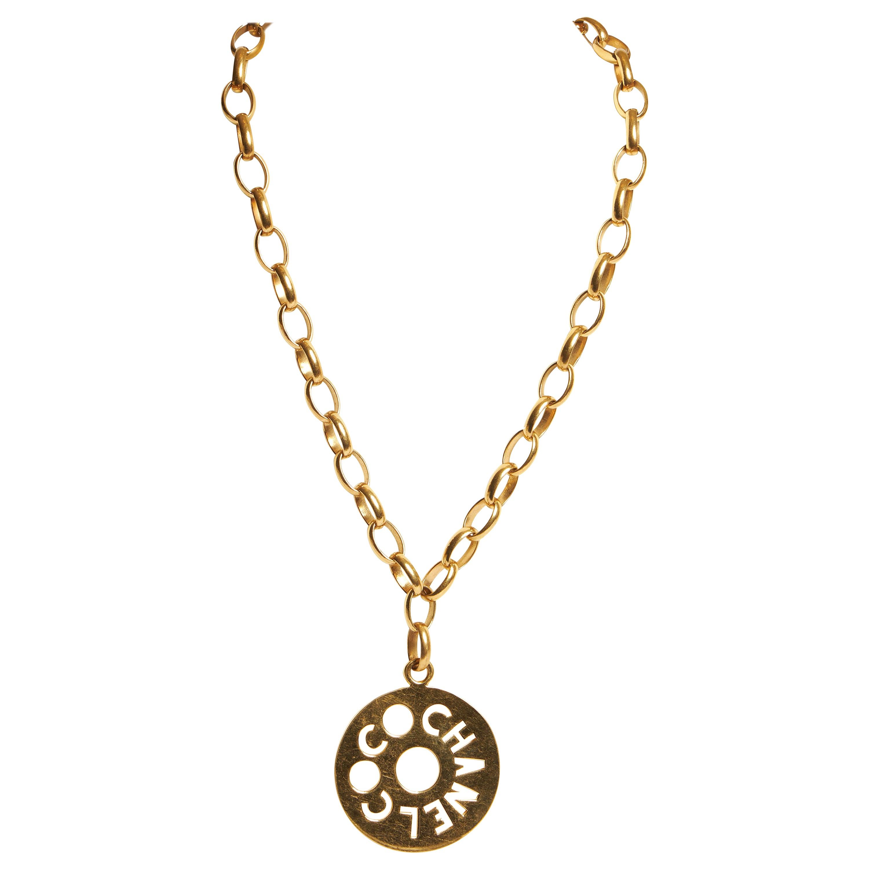 Chanel 70s Iconic Oversize Pendant For Sale