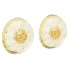 Chanel 70's Lucite Camelia Earrings