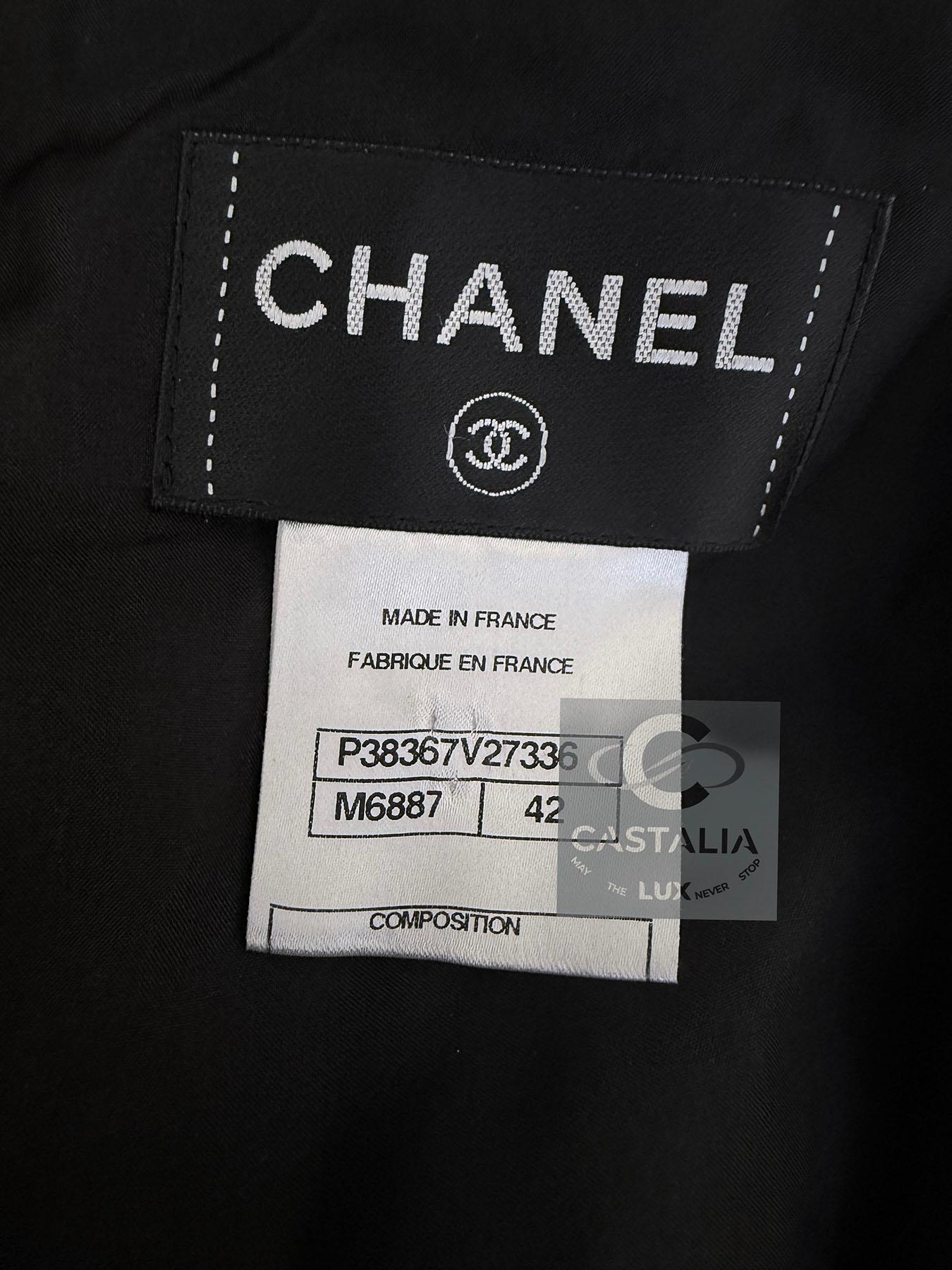 Chanel 7K$ Floral Embellished Runway Tweed Dress 42 FR For Sale 15