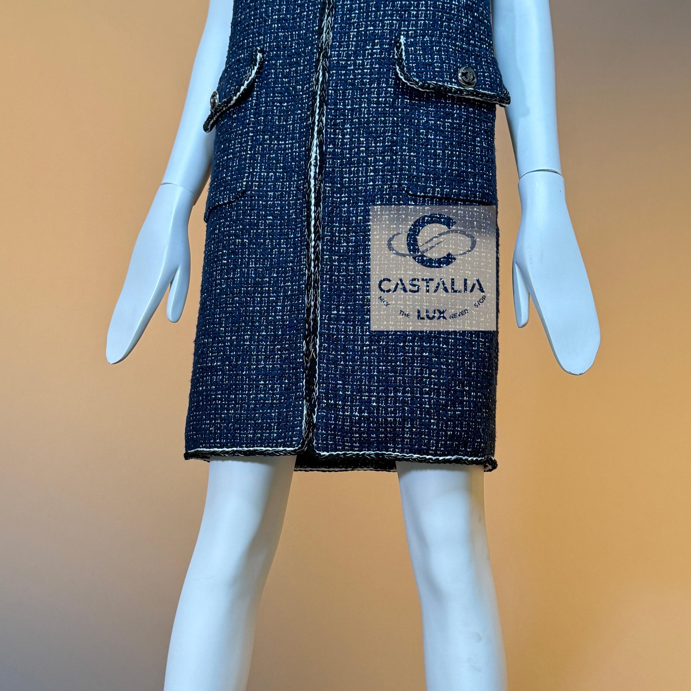 Chanel 7K$ Giacca in tweed illuminata Gilet 34 FR in vendita 1
