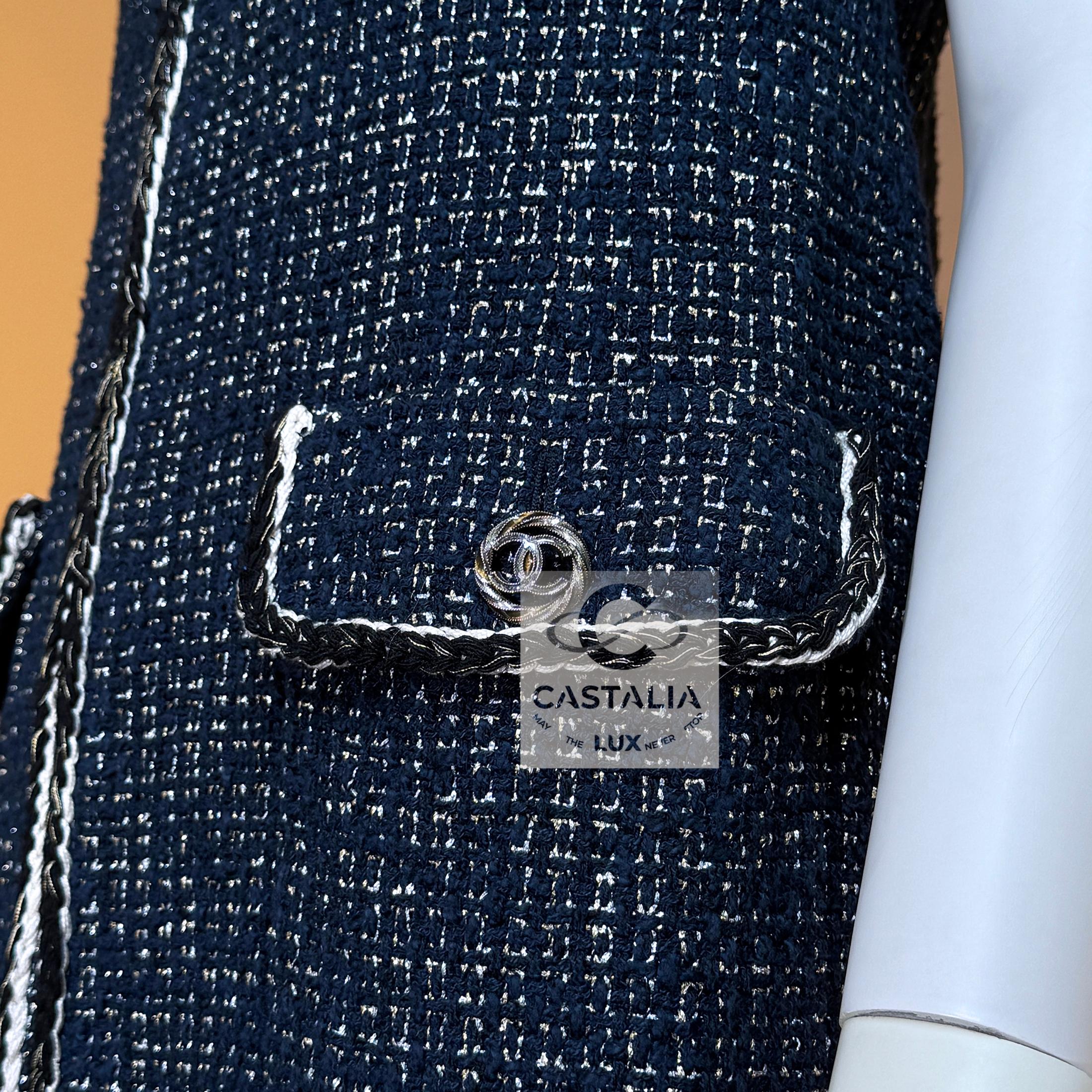 Chanel 7K$ Giacca in tweed illuminata Gilet 34 FR in vendita 2