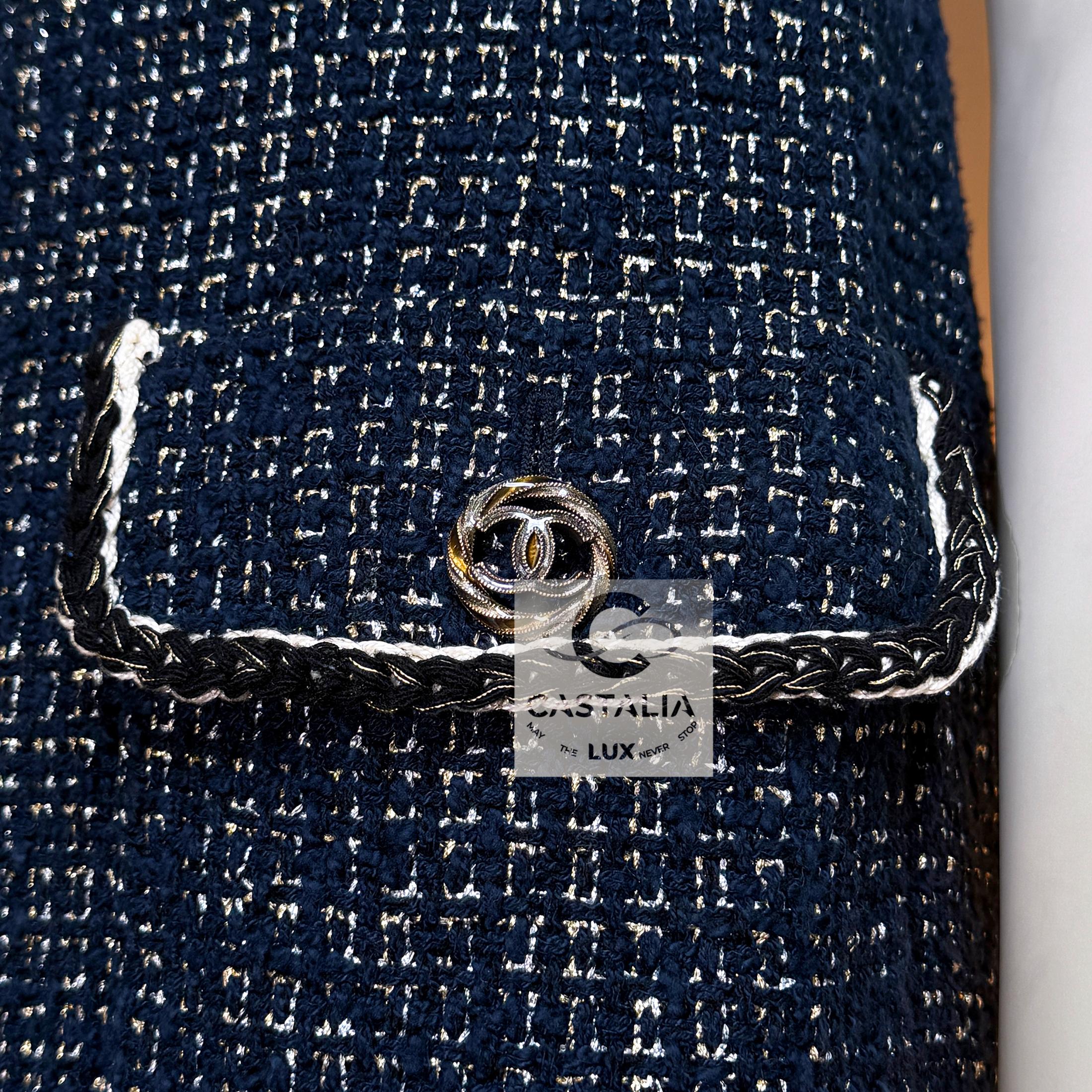 Chanel 7K$ Giacca in tweed illuminata Gilet 34 FR in vendita 3