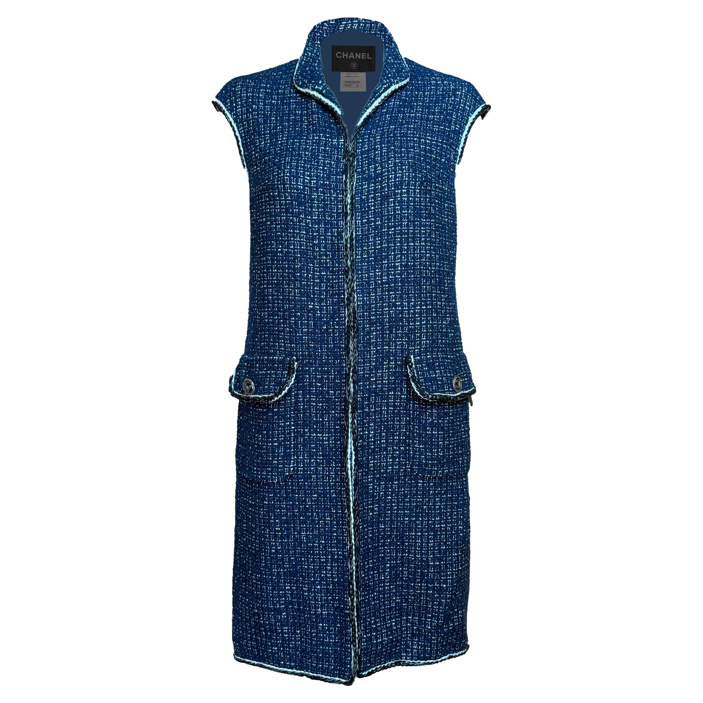 Chanel 7K$ Iluminated Tweed Jacket Vest 34 FR