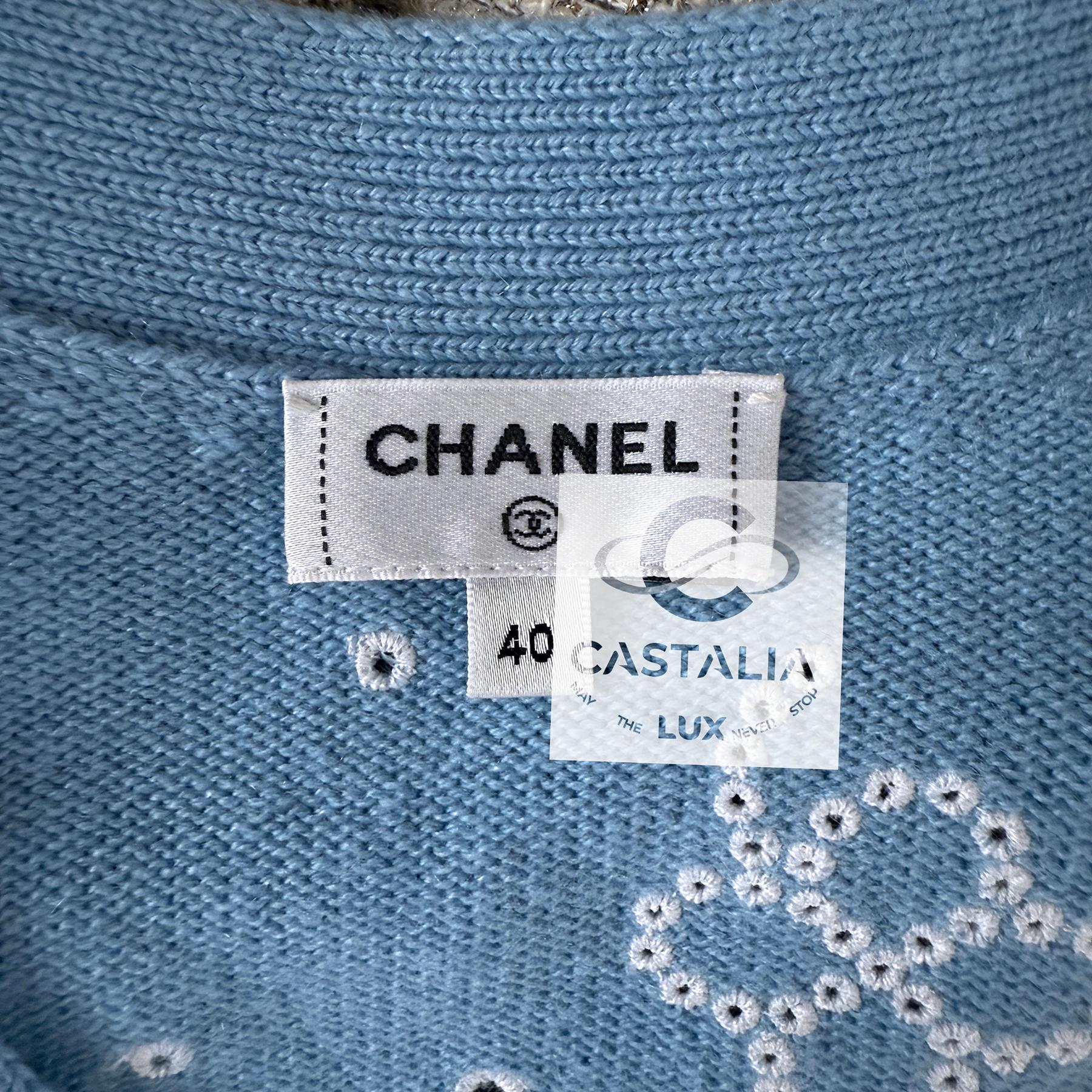 Chanel 7K$ New 2024 Spring Embroidered Cashmere Cardigan 40 FR 7