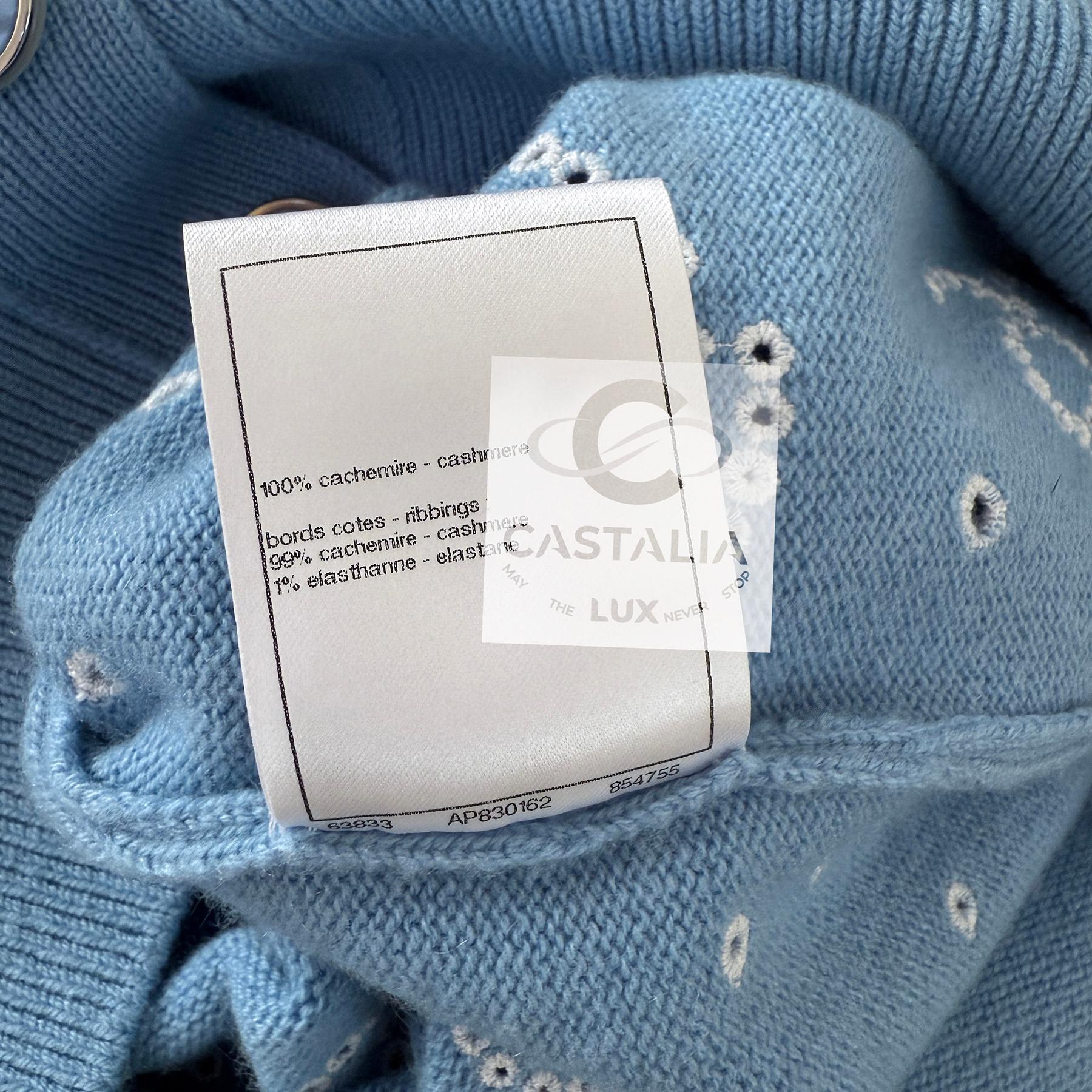 Chanel 7K$ New 2024 Spring Embroidered Cashmere Cardigan 40 FR 9