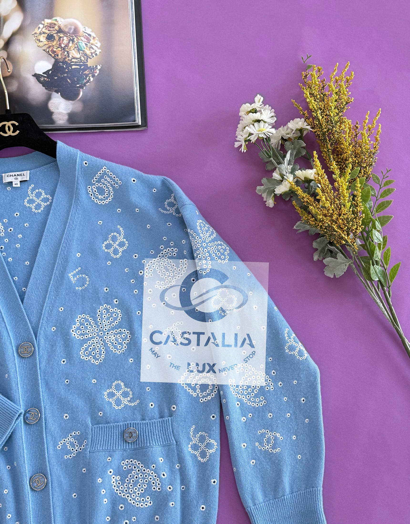 Chanel 7K$ New 2024 Spring Embroidered Cashmere Cardigan 40 FR 4