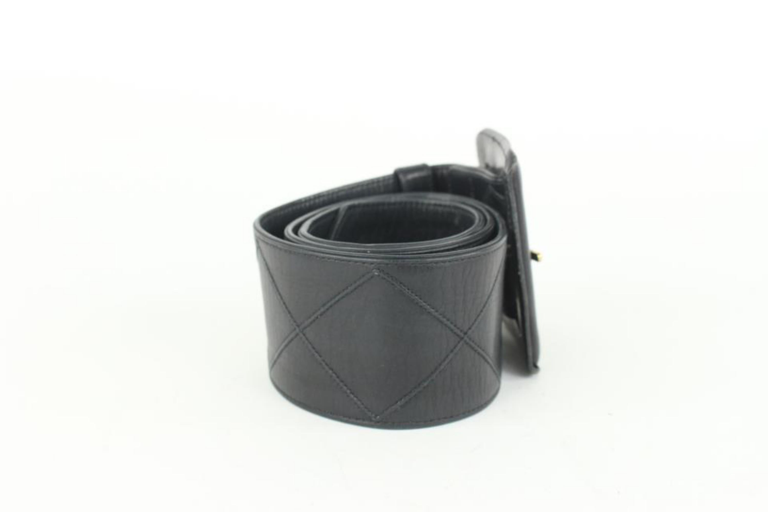 Chanel 80/32 Black Quilted Lambskin Belt 107c46 For Sale 6