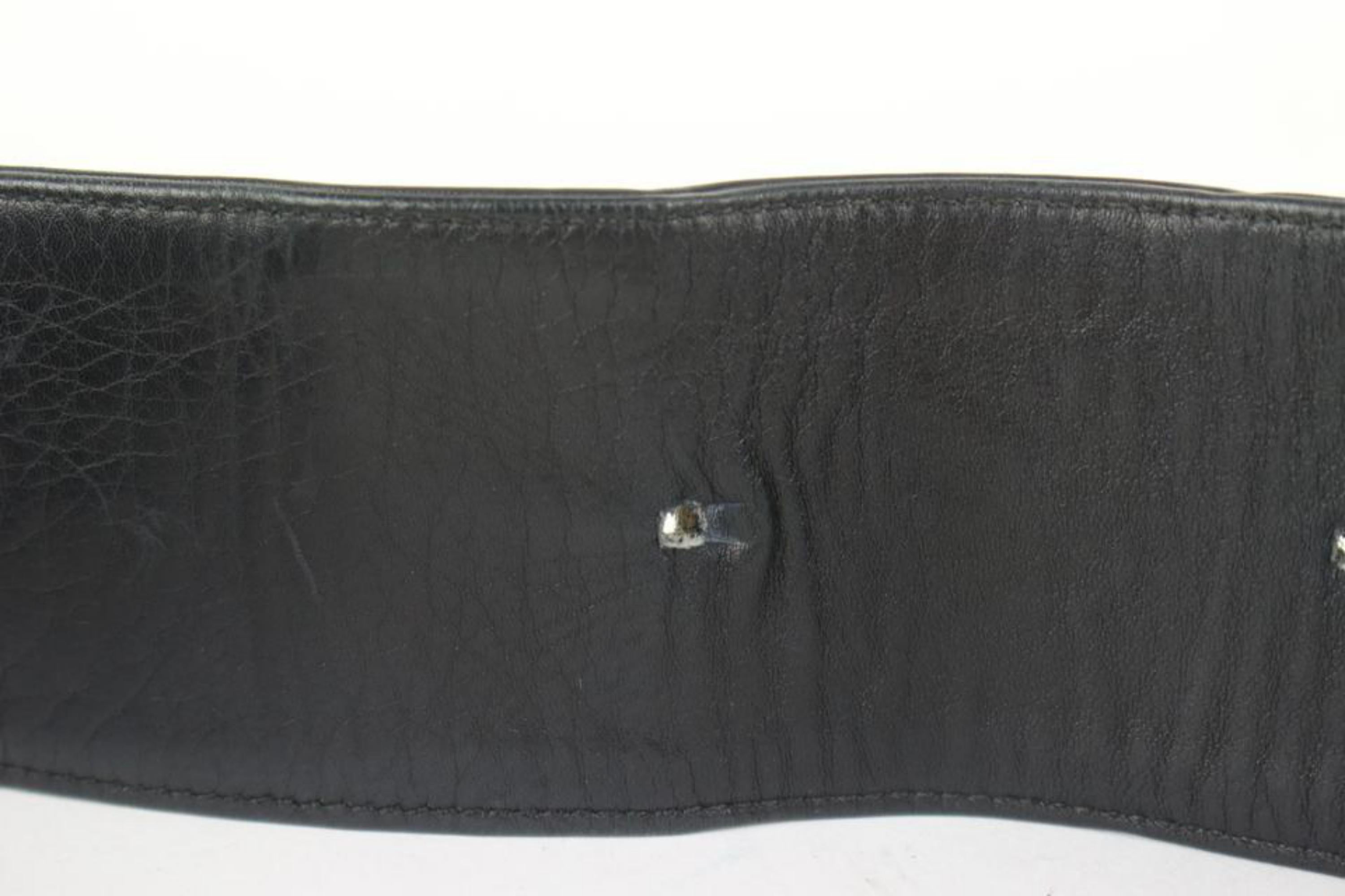 Chanel 80/32 Black Quilted Lambskin Belt 107c46 In Fair Condition For Sale In Dix hills, NY