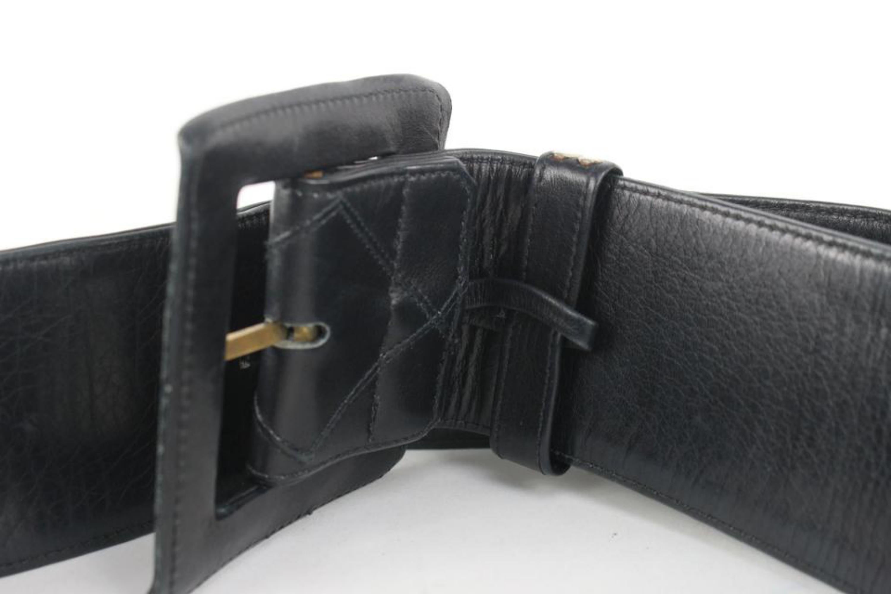 Chanel 80/32 Black Quilted Lambskin Belt 107c46 For Sale 2