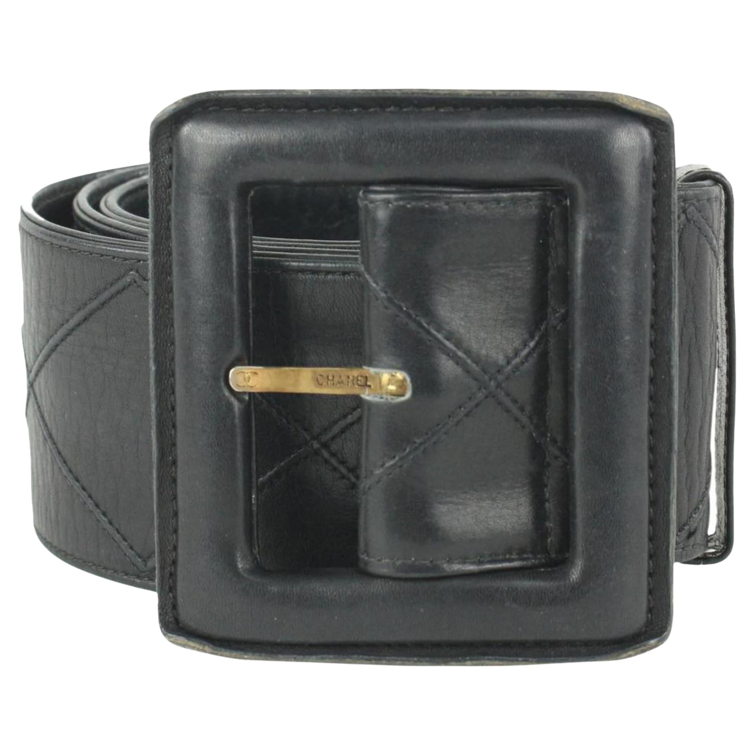 Chanel 80/32 Black Quilted Lambskin Belt 107c46 For Sale