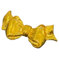 Chanel 80’s 24k gold plated bow ribbon Brooch
