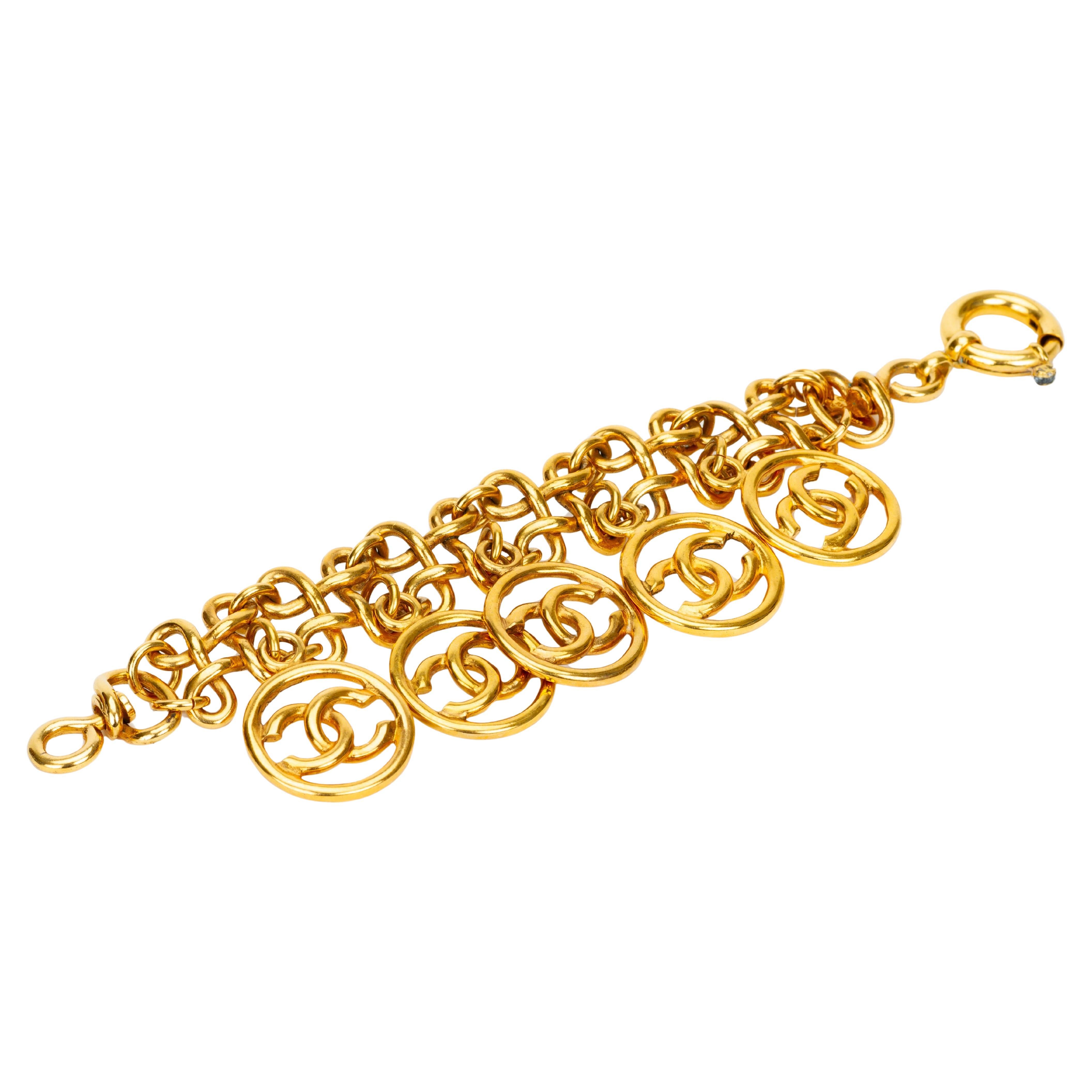 Chanel 80's Charms Logo Bracelet