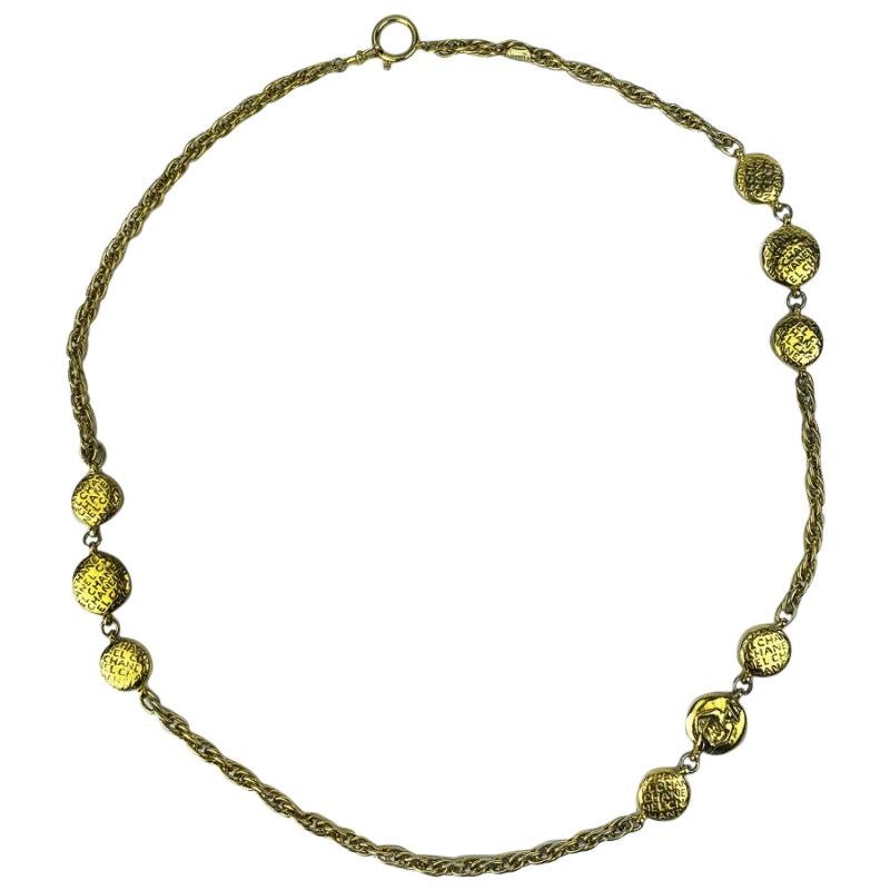 CHANEL 80's Golden Long Necklace