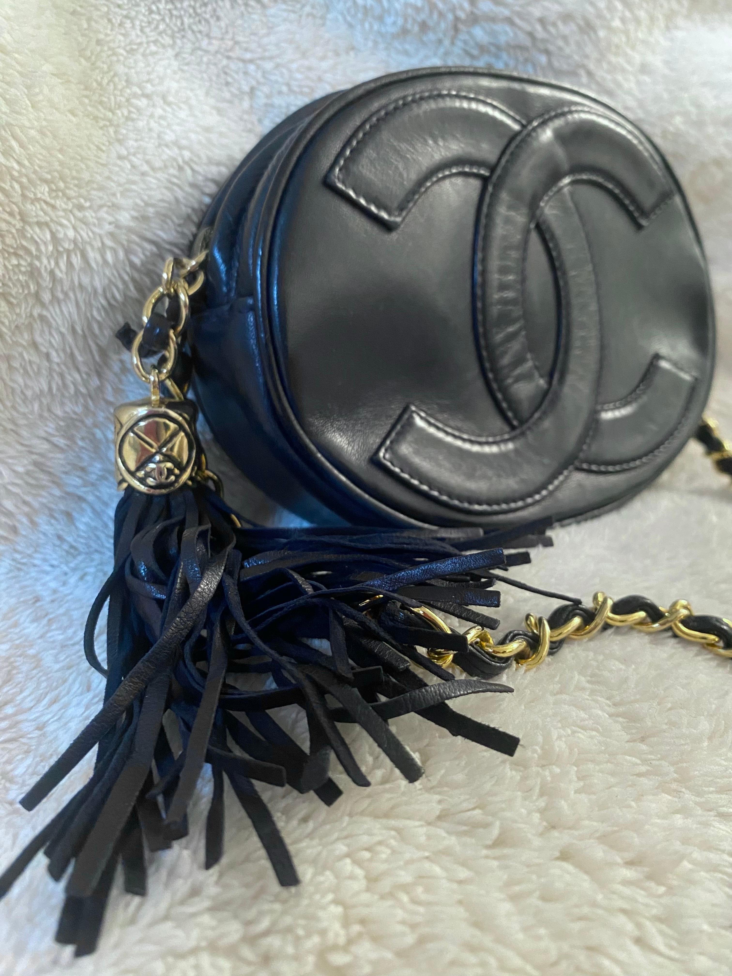 Nero Mini borsa Chanel anni '80. in vendita