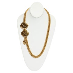 Vintage Chanel 80s Necklace/Belt Quilted Gold 