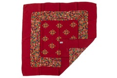 Chanel 80s Red Gripoix Silk Scarf