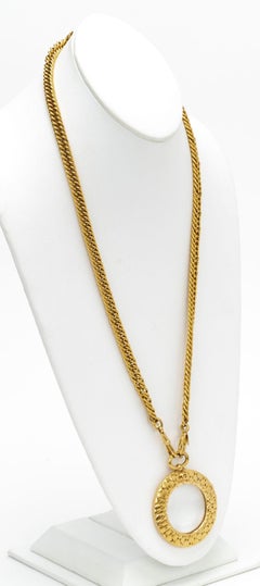 Chanel 80s Scales Textured Magnifier Necklace