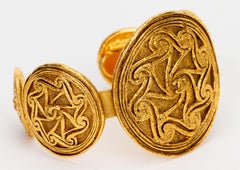 Chanel 80'S Shields Gold Cuff