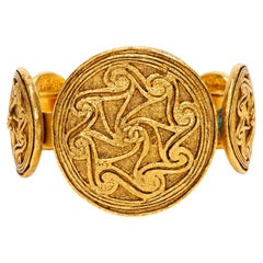 Chanel 80'S Shields Gold Cuff