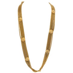 Chanel 80's Vintage Gold Chain Lions Head Necklace Belt