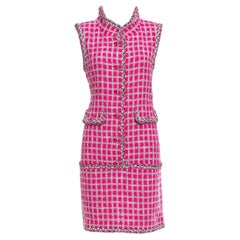 Chanel 8K$ Cara Delevingne Style Runway Tweed Dress 42 FR