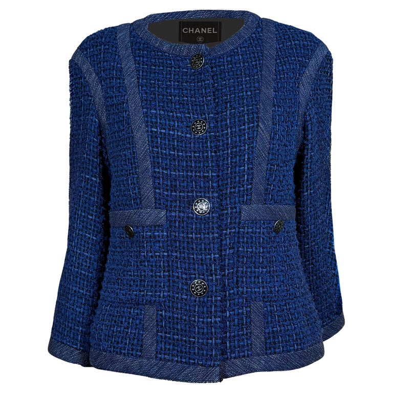 Chanel Blue Tweed 168 For Sale on 1stDibs blue tweed chanel