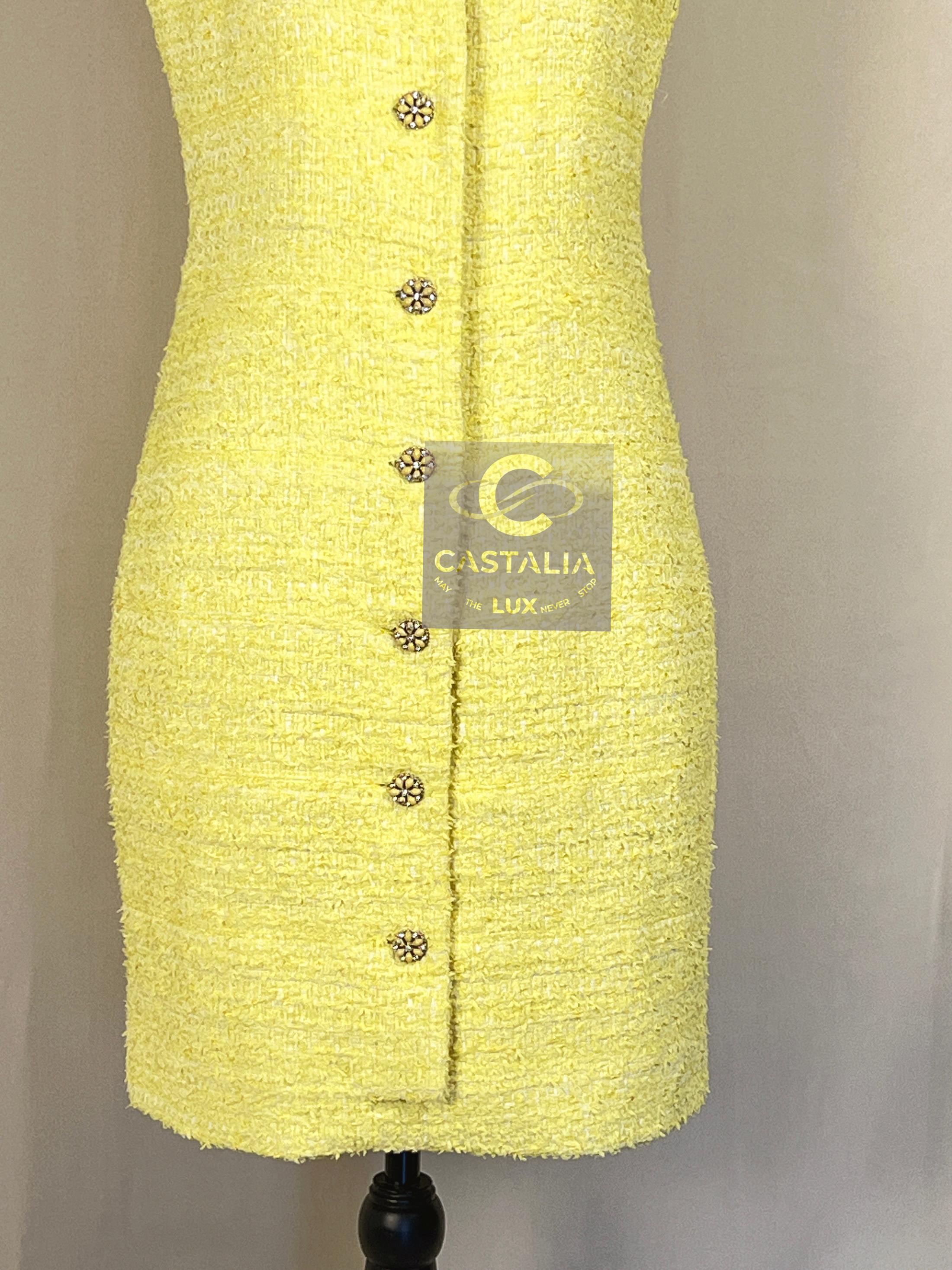 Chanel 8K$ CC Jewel Gripoix Buttons Tweed Dress 38 FR 5