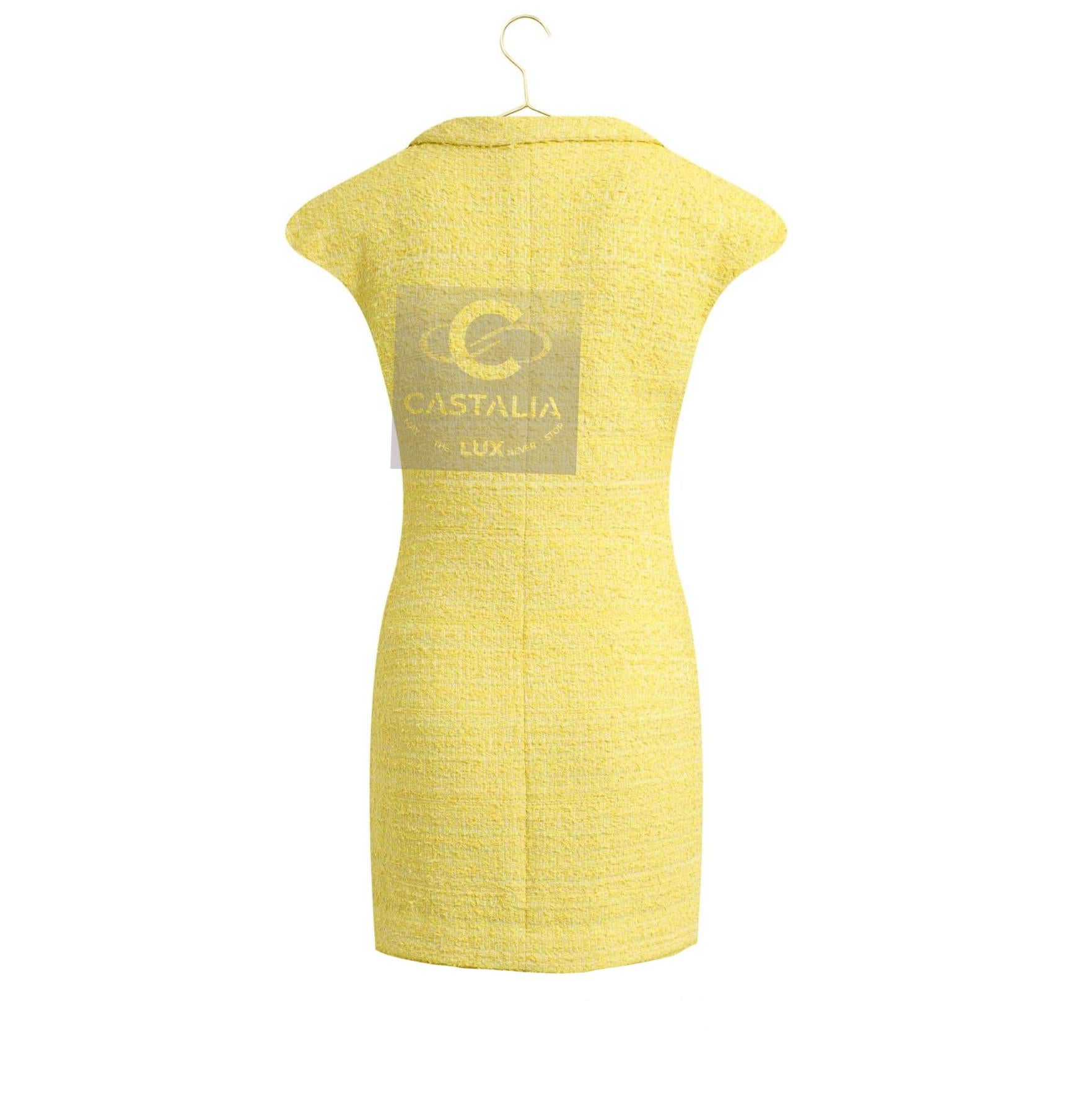 Chanel 8K$ CC Joya Gripoix Botones Vestido Tweed 38 FR 4