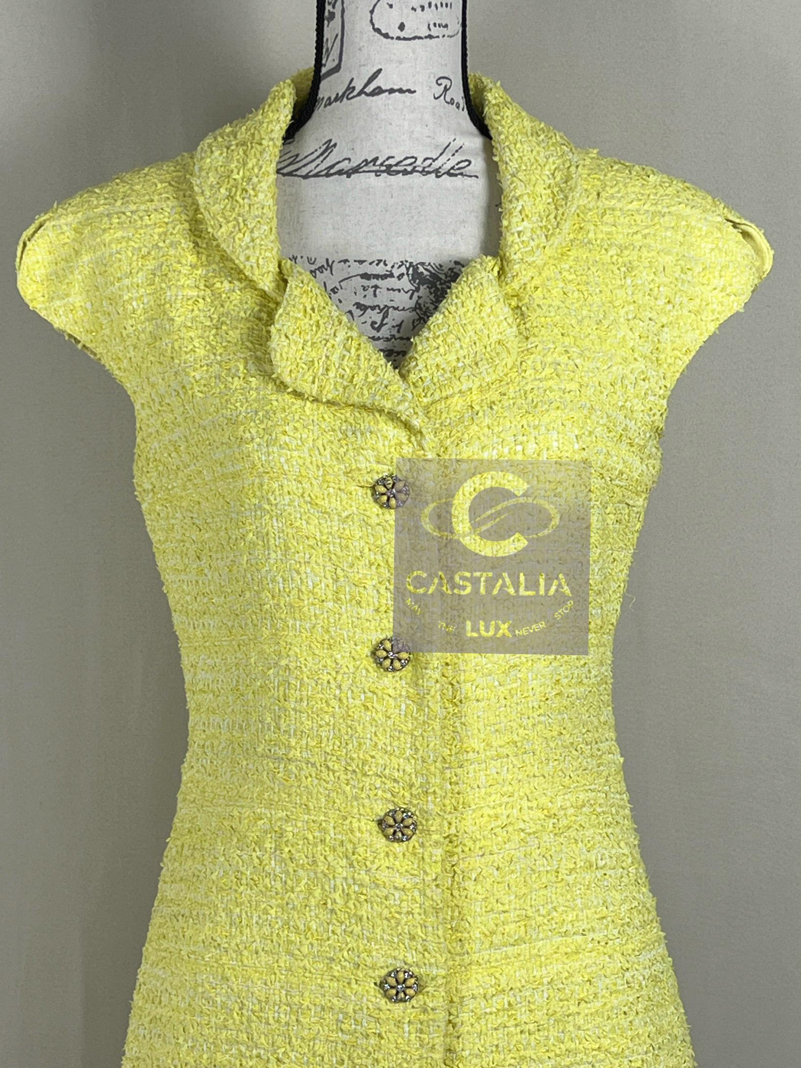 Chanel 8K$ CC Jewel Gripoix Buttons Tweed Dress 38 FR 2