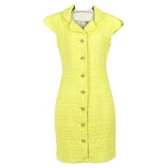 Chanel 8K$ CC Juwel Gripoix Tweed-Kleid mit Knopfleisten aus Tweed 38 FR
