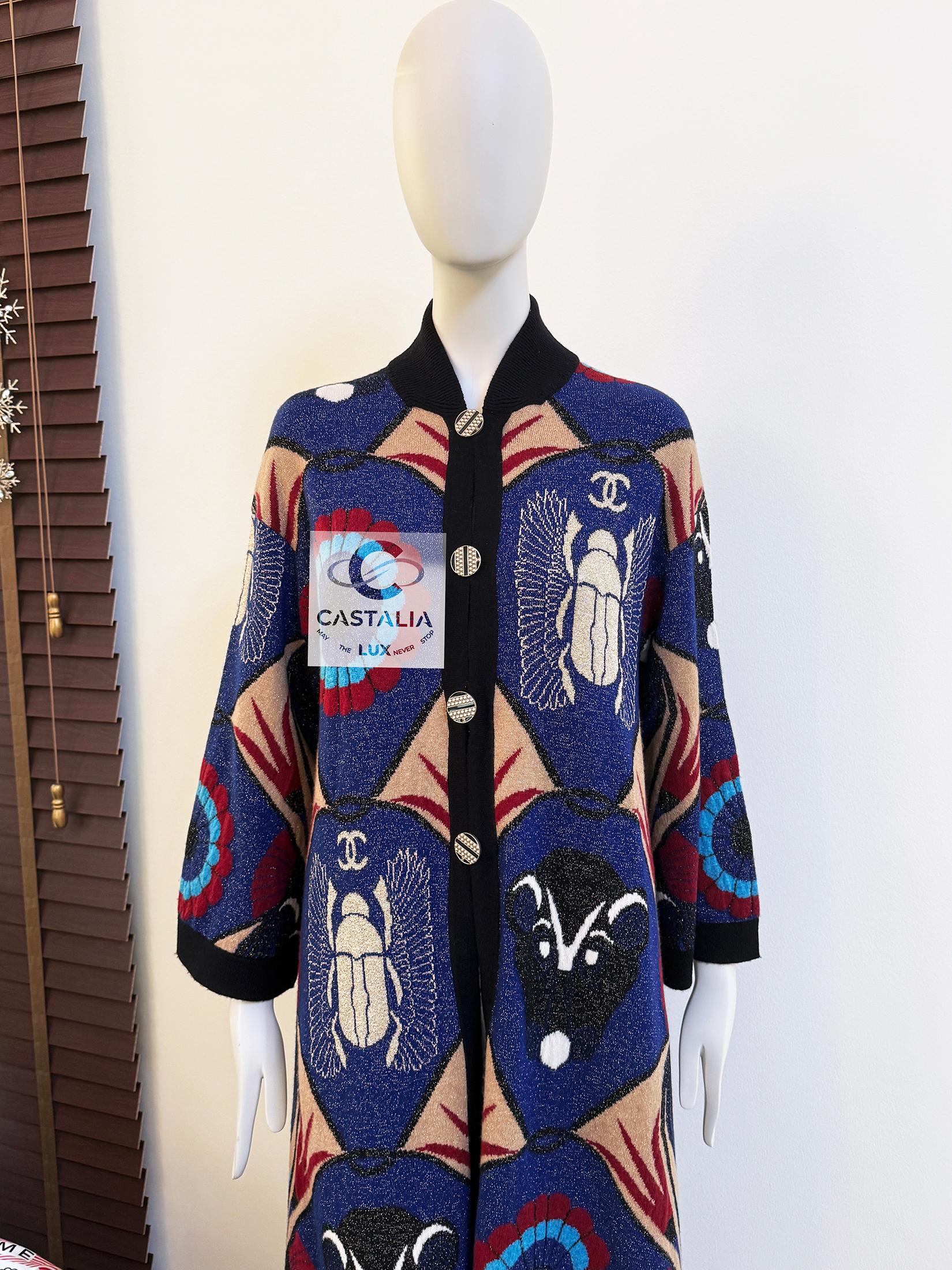 Chanel 8K$ CC Skarabäus Maxi-Kaschmirmantel (Schwarz)