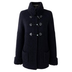 Chanel 8K$ Sammelbare neue schwarze flauschige Kaschmirjacke 40 FR