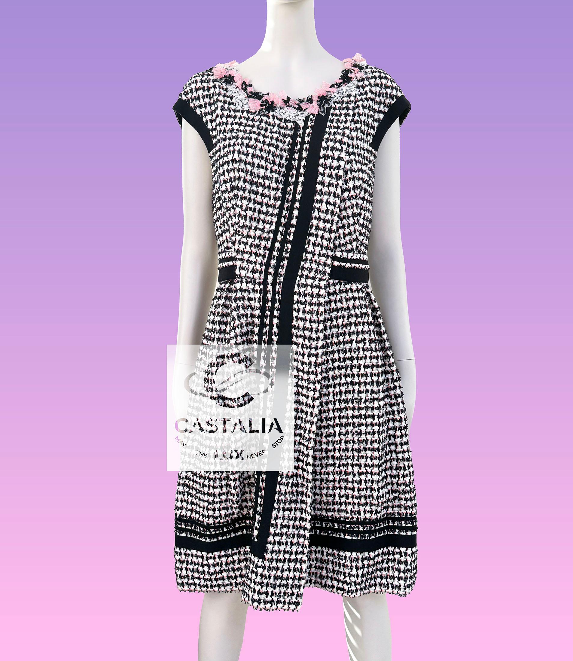 Chanel 8K$ Couture Grace Floral Tweed Dress 42 FR For Sale 5