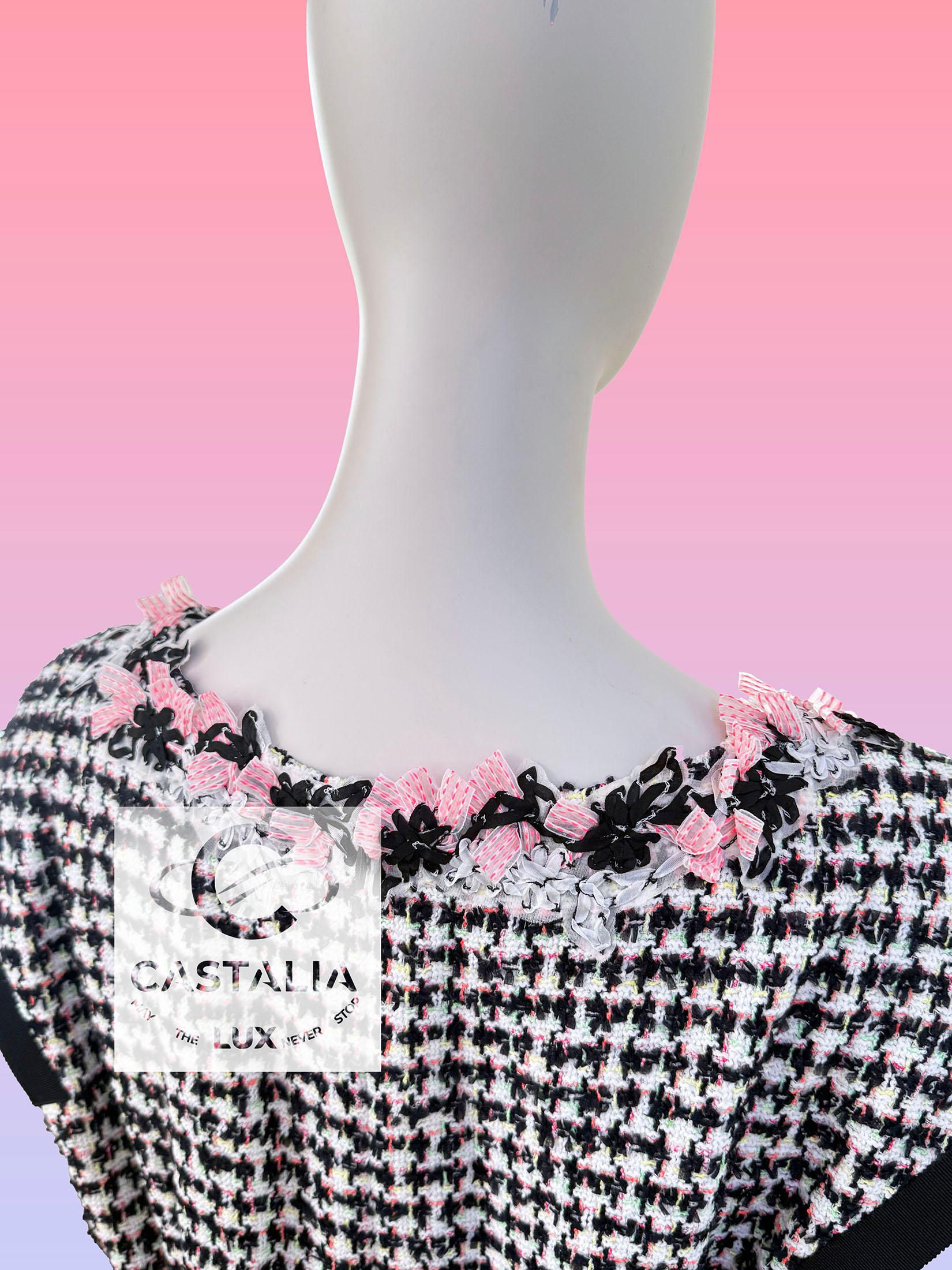 Chanel 8K$ Couture Grace Floral Tweed Dress 42 FR For Sale 9