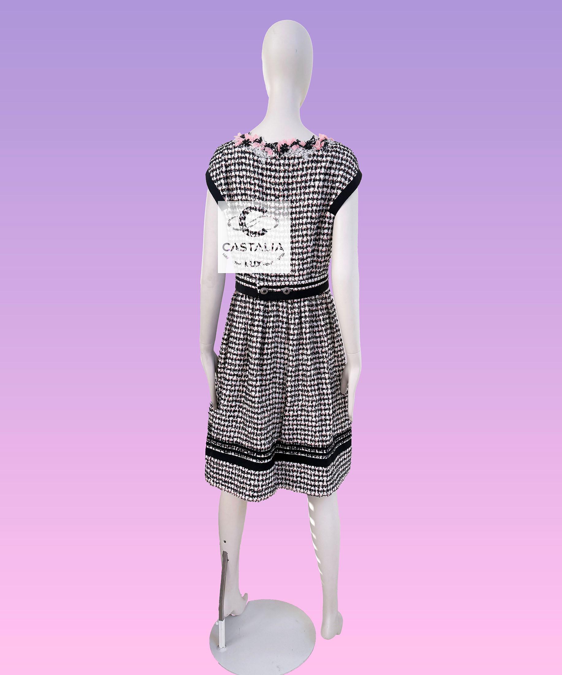 Chanel 8K$ Couture Grace Floral Tweed Dress 42 FR For Sale 10