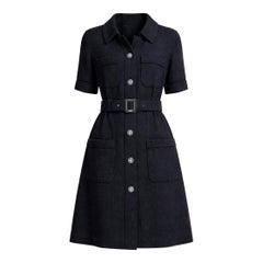 CHANEL 8K$ Lana Del Rey Style Robe noire avec ceinture à logo 36 FR