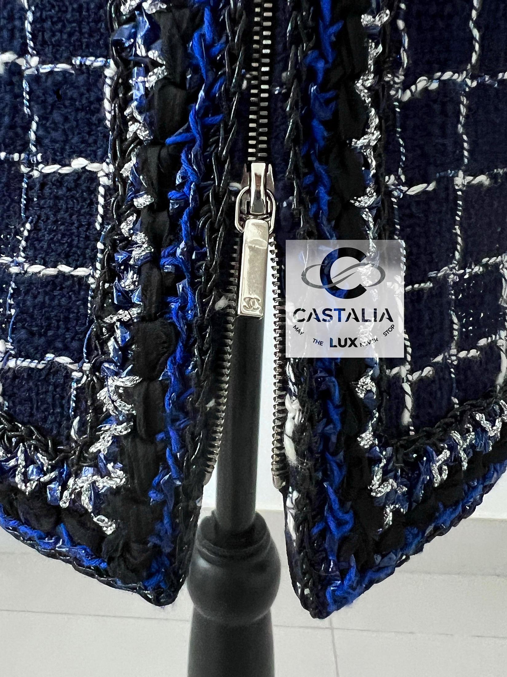 Chanel 8K$ Vestido de tweed azul marino 6